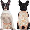 QBLEEV Dog Diapers Female Washable Sanitary Pantie with Adjustable Suspender, Reusable Doggie Diaper Puppy Diapers Male Cute Pet Period Panties for Dogs in Heat, Dog Underwear for French Bulldog XL (Orange)