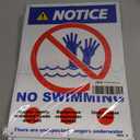 TQYC No swimming sign, NOTICE sign, 3525cm, rust-proof aluminum, two pieces, Set of 6