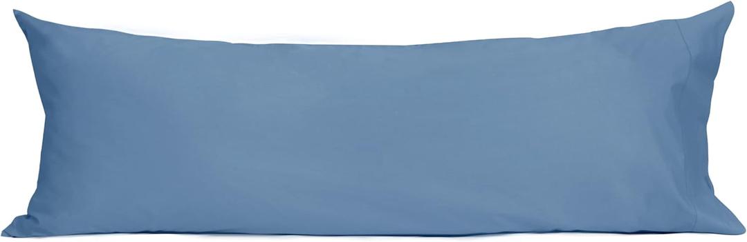 Sunflower Body Pillowcase 100% Cotton Long Pillow Cover/Case Envelope Closure 1 Pack, 20x54 inches Copen Blue, Soft and Breathable