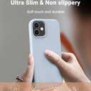 JELE Shockproof Designed for iPhone 12/12 Pro Case, Liquid Silicone Phone Case with [Soft Anti-Scratch Microfiber Lining] Military Grade Drop Protection Slim Thin Cover, 6.1 inch, Baby Blue