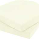 Topotdor Outdoor Chair Cushions Set of 2, 19"x19"x3" Waterproof Patio Chair Cushions for Outdoor Furniture, Round Corner Outdoor Seat Cushions Color Fastness Chair Pads with Ties, Cream