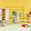 SUPERFINDINGS 1 Set Doll Garment Rack Including 1Pc 6x2.8x4.7inch Doll Clothes Storage Rack Doll Closet and 10Pcs Mini Doll Clothes Hangers Doll Wardrobe Furniture Accessories for Dollhouse Supplies