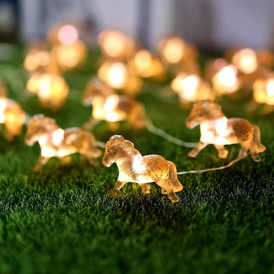 Horse Fairy String Lights Pony Cute Decorative Lights 20 LEDs Night Light 8.5ft USB or Battery Powered with Remote for Bedroom Farmhouse Barn Holiday Thanksgiving Decoration
