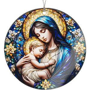 2 x Christian Christmas Ornament 2025, Religious Christmas Ornaments, Virgin Mary and Baby Jesus Ornament, Holy Mother and Child Ornament, Catholic Faith Gift, Blessed Mary Tree Decor (Nelxi-213)