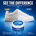 White Shoe Cleaner Cream, No Rinse Sneaker Cleaning Paste with Sponge for White Shoes, Leather, Canvas, Rubber Soles