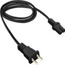 3-Foot Power Cord - Compatible with Sonos Speakers: Five, Play 5, Beam, Ray, Arc, Amp, Playbase, Sub Gen 3 & Mini - Black