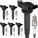 HQPASFY UF506 Ignition Coils & Iridium Spark Plugs Pack Set of 6 Compatible with Lexus ES330 RX330 RX400h 2004-2009, Toyota Camry Highlander Sienna Solara V6 3.3L 2004-2010 Repalce#E1006, C1452
