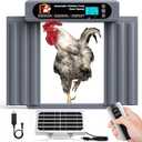 Automatic Chicken Coop Door,Programmable Timer & Light Sensor Modes, LCD Display, Solar Powered Auto Chicken Door Opener with Remote Control (30m)