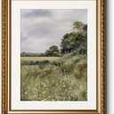 ARPEOTCY Vintage Gold Framed Wall Art, 13x16 inch Farmhouse Meadow Landscape Country Paintings Home Decor, Moody Rustic Victorian Wall Decor for Living Room, Canvas Prints Antique Pictures Frame (The Frame Is Damaged)