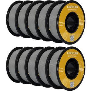 Kingroon PLA PlusPLA+ 3D Printer Filament, 10 Rolls, Dimensional Accuracy +/- 0.03 mm, 10kg Spool(22lbs), 1.75 mm, Gray