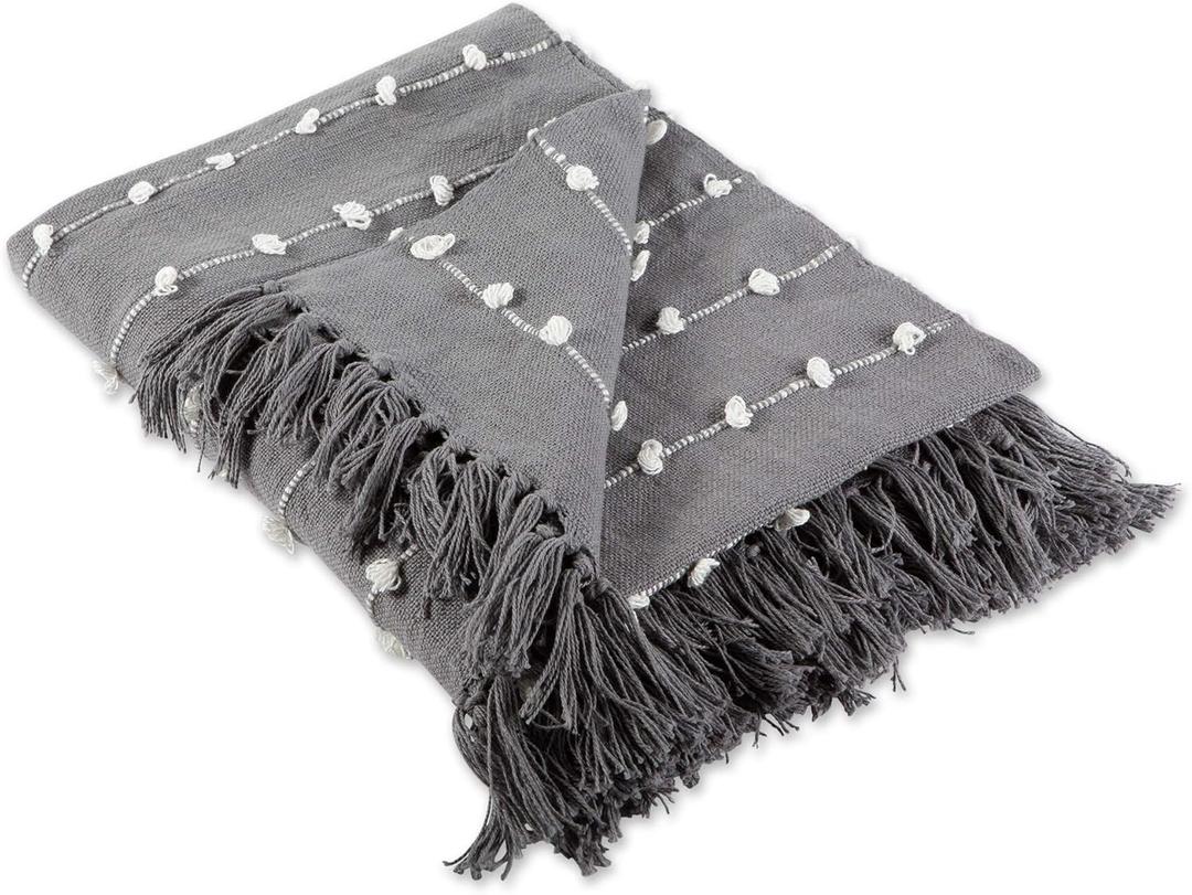 DII Woven Loop Throw Collection, 50x60, Gray