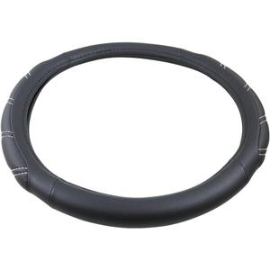 Steering Wheel Cover Great Grip with 3D Anti-Slip Design, Universal 14.5-15 Inch, Microfiber Leather (Black)