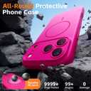 2 x Magnetic for iPhone 17 Pro Case, [Matte Solid Color] [Full Camera Protection] Protective Case for iPhone 17 Pro - Hot Pink