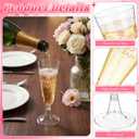 Domensi 24pcs 5 oz Plastic Graduation Champagne Flutes 2026 Congrats Grad Cups Disposable Shatterproof Cocktail Mimosa Glasses for Graduation Prom Party Favor(Pink)