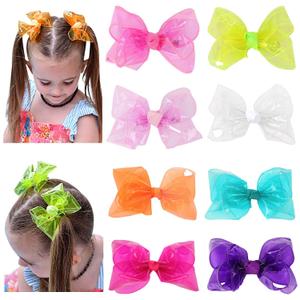 Waterproof Jelly Hair Bows, Multi-colored PVC Summer Swim Pool Bow Clips Transparent Hair Accessories for Girls Toddler Infants Kids Teens Children (Swim Pool Bows, 4inch) (1 Count (Pack of 8)) Waterproof Jelly Hair Bows, Multi-colored PVC Summer Swim Pool Bow Clips Transparent Hair Accessories for Girls Toddler Infants Kids Teens Children (Swim Pool Bows, 4inch) (1 Count (Pack of 8))