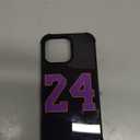 Compatible with iPhone 16 Pro Max Case,Black 24 Jersey Purple Yellow Amazing Pattern Design Shockproof Anti-Scratch Hard PC Back Case for iPhone 16 Pro Max