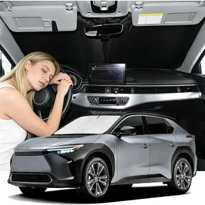 Windshield Sunshade for Toyota BZ4X 2023-2025 2026 Sun Shade Car Windshield Accessories Upgrade 4 Layers Blocks UV Rays Custom Fit BZ4X 240T Car Window Shades Front Windshield Keep Cool Foldable