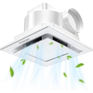 FASDUNT 120 CFM Bathroom Exhaust Fan with Light, 1.0 Sones Ultra Quiet Ceiling Ventilation Fan with 5000K Daylight LED, No Attic Access Needed, Perfect for Bathroom Remodel (8 Inch)