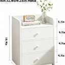 White Small NightStand Modern Home Side Tables Bedside Table with Drawers, 12.6x9x18.9inch