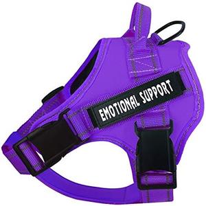 voopet Service Dog Harness, Emotional Support Pet Vest Harness, Reflective Breathable and Adjustable No-Pull ESA Dog Harness for Small Medium Large Dogs (with 4 PCS Removeable Tags) S