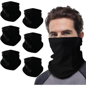 6 PCS Unisex Neck Warmer, Seamless Tube Balaclava, Face Cover, Face Mask, Cycling Mask, Ski Mask, Snoods Headwear (BLACK)