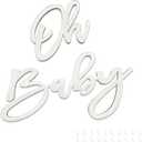 Oh Baby Sign for Backdrop, Wooden Baby Shower Sign White Letters Party Banner for Boy/Girl Decorations Backdrop Party
