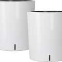 SAROSORA Large Round Self Watering Planter Pot 12.5'' 2-Pack for Home Garden Patio Tall Tree(White 2-Pack), 12.5 inches x 14 inches