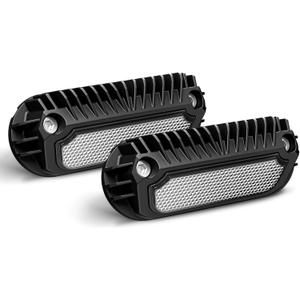 SUPAREE LED RV Porch Light, 2PCS White Amber 12 Volt Exterior Light, 800 Lumen Black Lighting Fixture Kit Replacement for RVs Trailers Campers