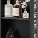 304 Stainless Steel Shower Niche Insert-24 x 12" No Tile Needed Bathroom Niche for Shower Wall-Double Shelves Built in Shower Shelf-Waterproof Recessed Cabinet for Bathroom Living Room Study Kitchen