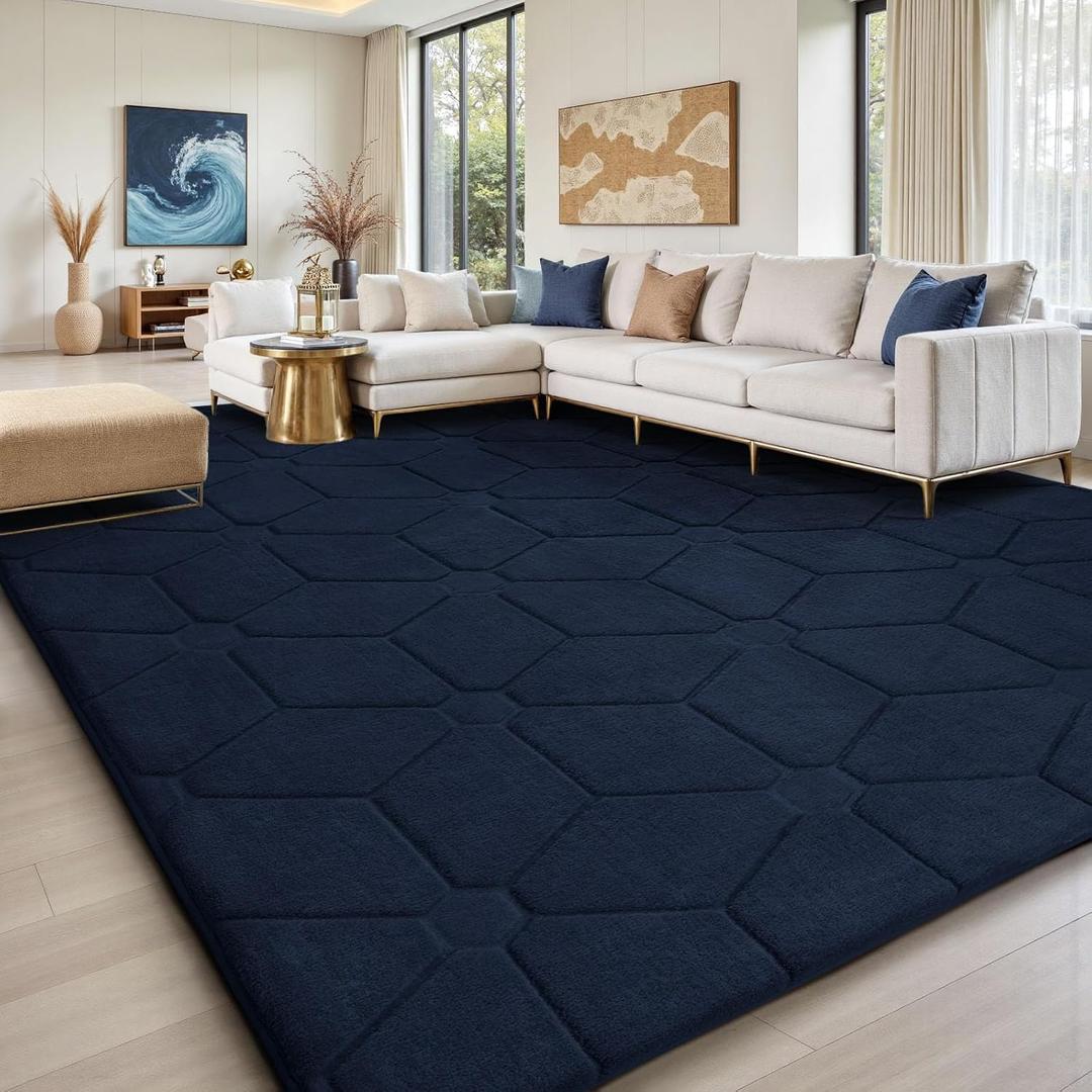 Sour Lemon 8x10 Area Rugs for Living Room, Soft Large Area Rug Fluffy Grey Rugs for BedroomMachine Washable Area Rug Non Slip Carpet Rug for Living Room Playroom Kids Room Home Decor