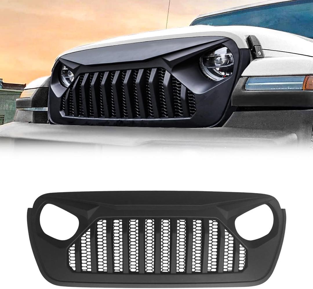 Front Vader Grille Compatible with 2018-2025 Jeep Wrangler JL & 2020-2025 Gladiator JT, w/o TrailCam (Matte Black) Front Vader Grille Compatible with 2018-2025 Jeep Wrangler JL & 2020-2025 Gladiator JT, w/o TrailCam (Matte Black)