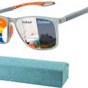 K.LAVER Photochromic Progressive Multifocus Reading Glasses Blue Light Blocking Multifocal Readers Spring Hinge Sunglasses