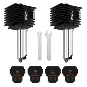 2 Pack 0.2MM A1 Mini/A1 Hotend Print Head Hot End Kit Extruder Upgrade High-Temperature Hardened Steel Nozzle Replacement with 2PCS Silicone Cover Sock for Bambu Lab 3D Printer Accessories