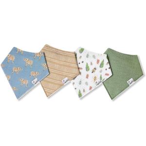 Copper Pearl Baby Bibs 4 Pack, Bandana Drool Bibs for Baby Girl & Boy, Soft Cotton Bibs for Drooling and Teething