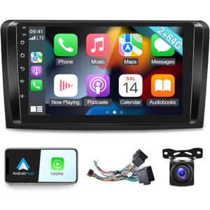 Car Radio for Mercedes Benz GL ML Class W164 X164 ML350 ML500 ML280 GL320 GL350 GL450 2005-2011, [2+64G] Android Touchscreen Stereo, Carplay/Android Auto/Bluetooth/Hi-Fi +AHD Backup Camera