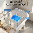 Onepeak Shower Chair for Inside Shower, 550 LBS Heavy Duty Bath Seat & Reinforced Crossbar, Padded Armrests, Removable Back, Gel Cushion, 6 Height Adjustable for Elderly, Disabled, Pregnant