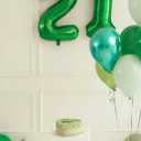 2 x Green Helium Number Balloon 40 Inch, Giant Foil Green Number 0 Birthday Balloons, Large Numbers 10 20 30 40 50 60 70 80 90 100 2025, Party Celebration Supplies Decorations