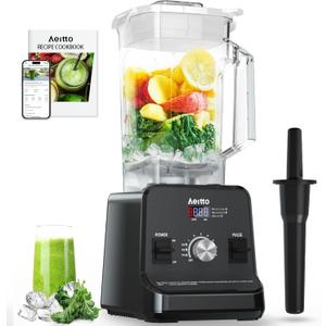 Aeitto Blender with 1500-Watt Motor, 68 Oz Large Capacity Blenders for Kitchen, Countertop Professional Blenders for Ice Crush, Frozen Drinks, Black