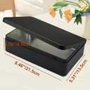 Rectangular Metal Tin, 8.5x5.3x1.9 Inch Black Storage Tin Box for Treats, Gifts, Favors, Candle, and Crafts