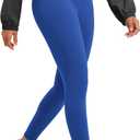 ODODOS Tummy Control 7/8 Compression Leggings for Women 25" High Waist Workout Yoga Pants with High-Positioned Pockets, Royal Blue, Large (Blue, L)