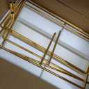MALACASA 3 Tier Serving Trays for Party, 12 Inch Porcelain White Trays for Serving Food, Dessert Stand with Collapsible Gold Metal Rack