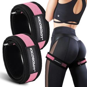Booty Bands for Women, Glute Bands & BFR Bands for Legs, Adjustable Blood Flow Restriction Bands for Squats, Hip Thrusts, Glute Workouts & Lower Body Training,with Carry Bag (Pink)