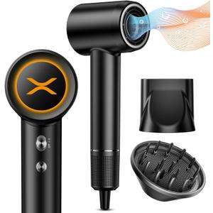 Hair Dryer,150000 RPM High-Speed Blow Dryer 500 Millions Negative Ionic Care Hair Dryer for Fast Drying, 51dB Low Noise Thermo-Control Hairdryer with Magnetic Diffuser & Nozzle for Children,Women,Men
