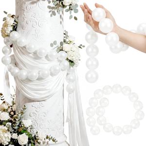 Wedding Arch Backdrop Pearl Bead Arch Decoration for Wedding Bridal Shower Engagement Baby Shower Photo Background Decoration and Decor DIY Craft(White,2.16inch X 40inch,Plastic)