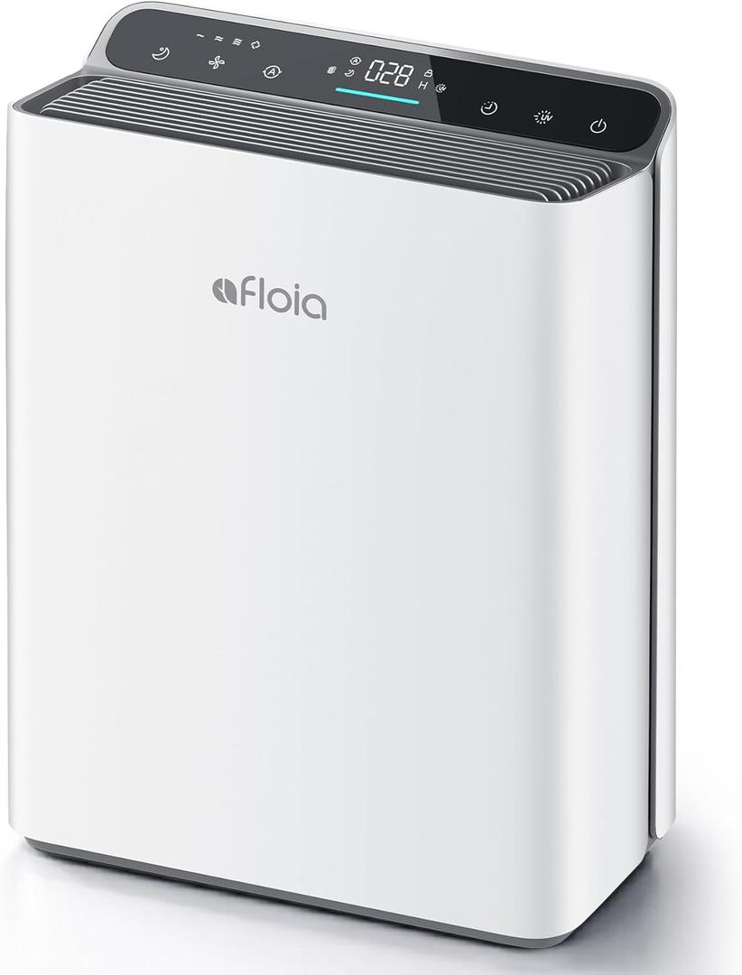 Air Purifier for Home Large Room Bedroom Up to 2000Ft with PM2.5 Display Air Quality Sensor&Smart Auto Mode, 3-Stage Filter Cleaner Odor Eliminator, Remove Pet Dander Pollen Allergy Dust Mold Smoke (White)