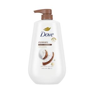Dove Body Wash with Pump Restore Coconut & Cocoa Butter for 24hr Lotion-Soft Skin Moisturizing Skin Cleanser with No Sulfates No Parabens 30.6 Oz