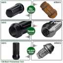 M14x1.5 Black Truck Lug Nuts, 24pcs for 6 Lug Wheels, 2" Tall Acorn Seat with Socket Key, Replacement for Chevy Silverado Tahoe GMC Sierra Ford F150