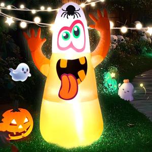4FT Halloween Inflatable Decor Ghost Halloween Blow Up Decoration with LED Lights Indoor Outdoor Yard Graden Party Holiday Decor