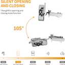 Chibery 10 Pack 5/8" Overlay 4D Soft Close Concealed Hinges for Face Frame Door, Adjustable Closing Speed, Smooth Slow Self Close Hinges, Satin Nickel, 105 Open Angle Stainless Steel Cabinet Hinges