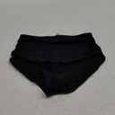 COCOPEAR Full Coverage Bikini Bottoms for Women Mid Rise Bathing Suit Bottoms for Women Ruched Tummy Control Swim Bottoms (Medium, Black)